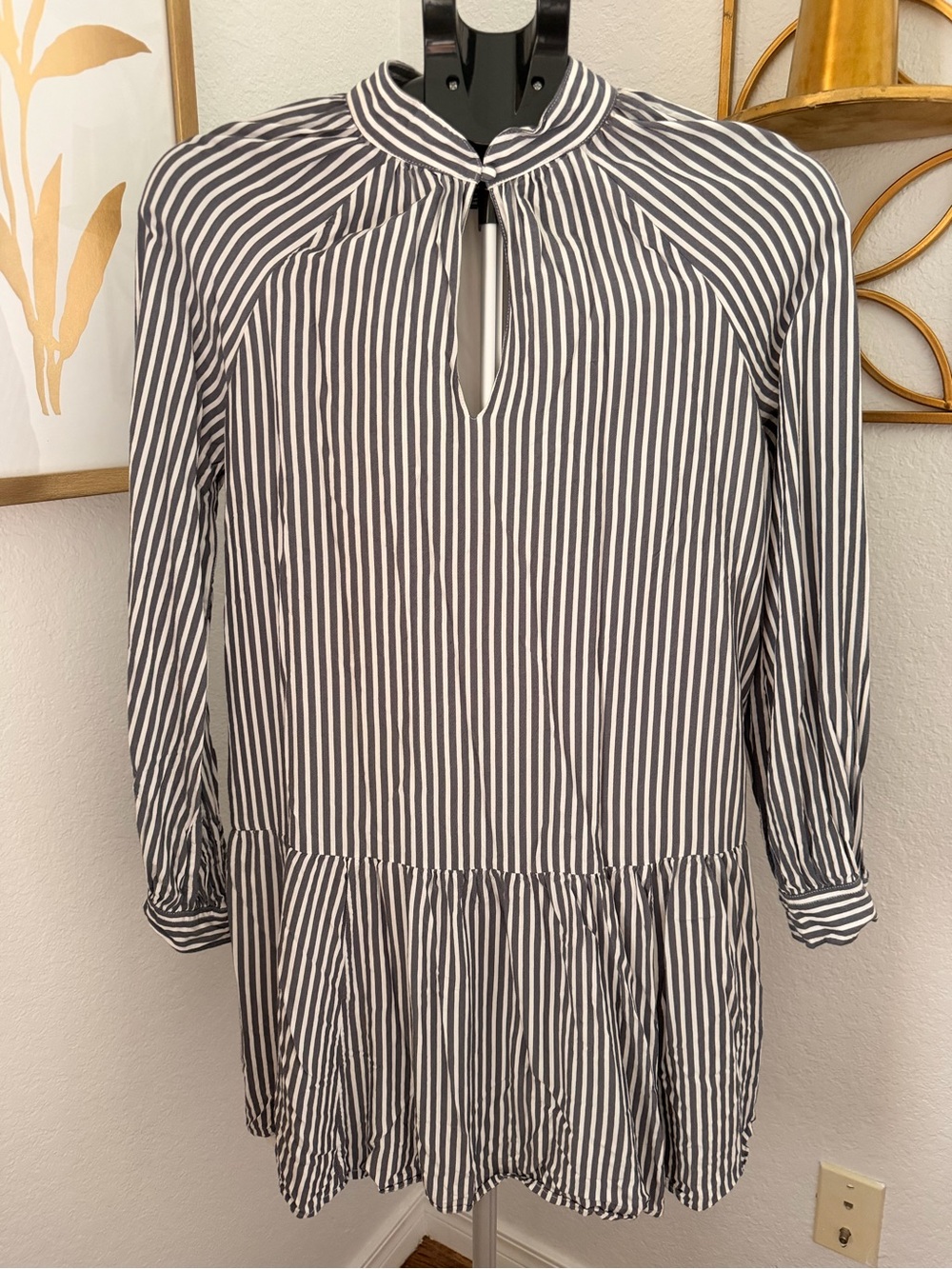 GAP Grey and White Vertical Stripe Dress ~ Size Small